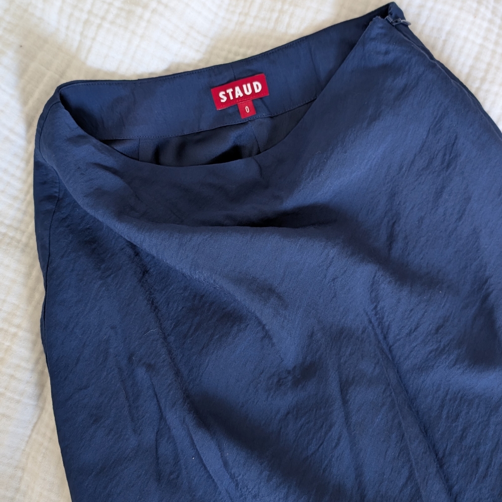 Staud Navy Blue Slip Skirt